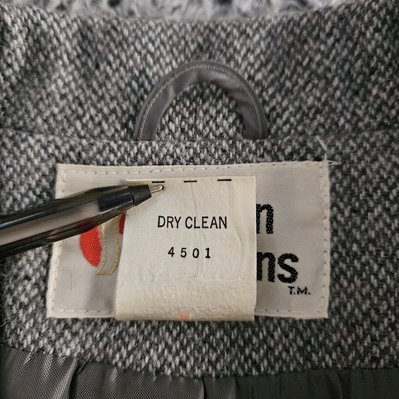 Vintage Women's Gray Wool Tweed Blazer Size 16 M L Cristin Stevens Jacket Fall - Picture 4 of 13